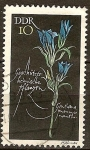 Stamps Germany -   plantas protegidas(Gentiana pneumonanthe)DDR.