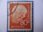 Stamps Germany -  THEODOR HEUSS (1884-1963) 1er Presidente de la Alemania Federal.