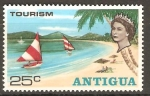 Sellos de America - Antigua y Barbuda -  PLAYA  Y  VELEROS