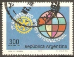 Sellos de America - Argentina -  EMBLEMA  ROTARIO  Y  GLOBO