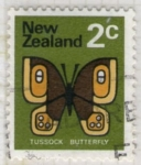 Stamps New Zealand -  14  Tussock butterfly