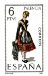 Stamps Spain -  trajes regionales - Palencia