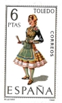 Stamps Spain -  trajes regionales - Toledo