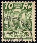 Stamps Liechtenstein -  Courtyard, Vaduz Castle