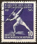 Stamps Germany -  II Festival alemanes Gimnasia y Deportes de Leipzig 1956-DDR.