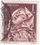 Stamps : Europe : Spain :  Santa Teresa- escultura de Bernini (W)
