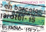 Stamps Spain -  La Carreta,obra de Belloni HISPANIDAD -1975  (W)