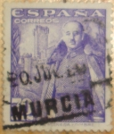 Stamps Spain -  GENERAL FRANCO Y CASTILLO DE LA MOTA