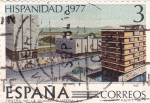 Stamps Spain -  Centro de la Ciudad de Guatemala- HISPANIDAD -1977  (W)