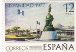 Stamps Spain -  Plaza y monumento a Colón-HISPANIDAD -1977  (W)