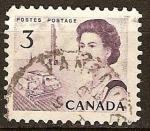 Stamps Canada -  La Reina Isabel II. Cosechadora y de la plataforma petrolera.