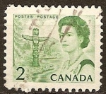 Sellos de America - Canad -  La Reina Isabel II y el Tótem Pole.