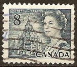 Sellos del Mundo : America : Canad : La reina Isabel II y la Biblioteca del Parlamento.