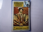 Stamps Yemen -  Aden-Protectorados-Pintura de: François Clouet- Cuadro del Rey FRANCISCO I de Francia 1494-1547