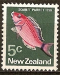 Stamps New Zealand -  Pez Escarlata(Millas Pseudolabrus).