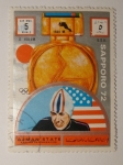 Sellos del Mundo : Asia : Emiratos_�rabes_Unidos : Olimpiadas Sapporo 1972. Ajman State and its dependencies; D.Holum (USA) 1500 meters, esquí de veloc