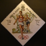 Sellos del Mundo : Asia : Emiratos_rabes_Unidos : Umm-al-Qiwain. Olimpiadas Mexico 1968. Carrera