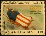 Stamps : Asia : United_Arab_Emirates :  Ras al Khaima. Olimpiadas Grenoble 1968. Lüge