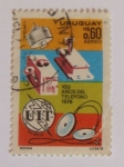 Stamps : America : Uruguay :  100 años del telefono 1976