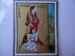 Stamps United Arab Emirates -  AJAMAN - FHILATOKIO 1971 - Disfrases Japoneses- Exposición de Sellos Philatokyo 71.
