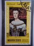 Stamps : Asia : Yemen :  South Arabia - Retrato de:QUEEN MARIANA, de Austria.Pintor:Diego Velázquez 1652.