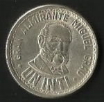 monedas de America - Per� -  GRAN ALMIRANTE MIGUEL GRAU ( FRONTAL)