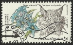 Stamps : Europe : Czechoslovakia :  LINCE Y GENTIANA