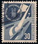 Stamps : Europe : Germany :  Exposición de Transportes y Comunicaciones, Munich, 1953: Barcos, barcazas y boyas.