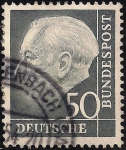 Stamps Germany -  Pres. Theodor Heuss.