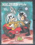 Stamps Maldives -  Disney Espacio 4