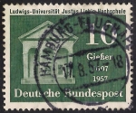 Stamps : Europe : Germany :  350º Aniv. de la Escuela de Justus Liebig en Universidad de Ludwig en Giessen