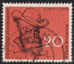 Stamps : Europe : Germany :  50º Aniv. de la muerte de Wilhelm Busch, humorista.