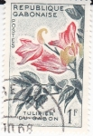 Stamps : Africa : Gabon :  Tulipán de Gabón