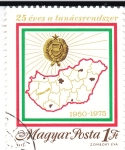 Stamps Hungary -  Mapa de Hungría