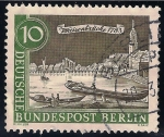 Stamps : Europe : Germany :  Vistas del casco antiguo de Berlín. Spree y Waisenbrücke (Puente Huérfanos).