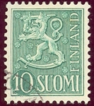 Stamps : Europe : Finland :  1954-58 Escudo Nacional - Ybert:412