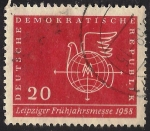 Stamps Germany -  Publicado para dar a conocer la Feria de Leipzig 1958