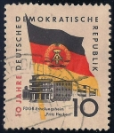 Stamps : Europe : Germany :  10º Aniv. República Democrática Alemana.