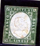 Stamps : Europe : Italy :  Victor Manuel II en relieve