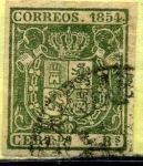 Stamps : Europe : Spain :  Escudo con fondo de color