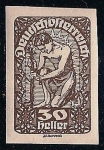 Stamps : Europe : Austria :  Alegoría de la Nueva Republica. Papel Ordinario.