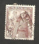 Stamps Spain -  1027 - General Franco y Castillo de la Mota