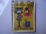 Stamps Colombia -  Feliz Navidad 1969 - Niña enviando tarjetas de Navidad