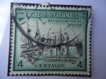 Sellos de America - Colombia -  Departamento de Bolívar-Puerto de Cartagena-Industria de Pesca.