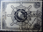 Stamps Colombia -  Flota Mercante Gran Colombiana. Emblema-Mapa.
