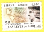 Stamps : Europe : Spain :  LAS LEYES DE BURGOS 5º CENTENARIO