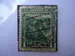 Stamps Colombia -  Minas de Esmeraldas.