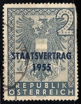 Stamps : Europe : Austria :  Firma del Tratado de Estado de los EE.UU., Francia, Gran Bretaña y Rusia, 05/15/55.
