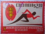 Stamps Colombia -  X Juegos Deportivos Nacionales de Pereira 1974 - 10th Ed. -Corredor.