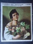 Stamps : America : Paraguay :  Pintores:Caravaggio- Oleo:Niño con un Cesto de Frutas (1593)-Centenario de la Epopeya Nacional 1864-